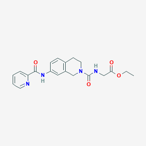 molecular formula C20H22N4O4 B5952581 ethyl 2-[[7-(pyridine-2-carbonylamino)-3,4-dihydro-1H-isoquinoline-2-carbonyl]amino]acetate 