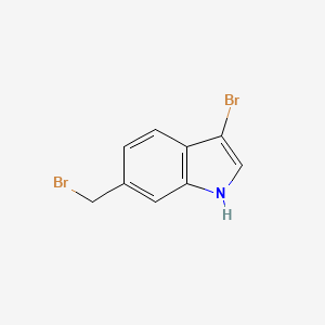 molecular formula C9H7Br2N B595260 3-Bromo-6-(bromomethyl)-1H-indole CAS No. 1245644-87-4