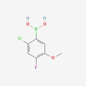 molecular formula C7H7BClFO3 B595262 2-Chloro-4-fluoro-5-methoxyphenylboronic acid CAS No. 1256355-46-0