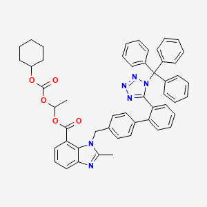molecular formula C51H46N6O5 B595263 1-{[(Cyclohexyloxy)carbonyl]oxy}ethyl 2-methyl-1-({2'-[1-(triphenylmethyl)-1H-tetrazol-5-yl][1,1'-biphenyl]-4-yl}methyl)-1H-benzimidazole-7-carboxylate CAS No. 1217094-48-8