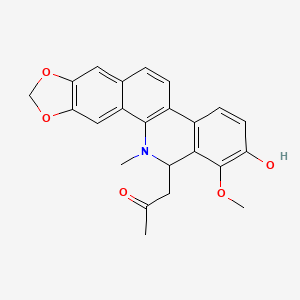 molecular formula C23H21NO5 B595266 6-Acetonyl-N-methyldihydrodecarine CAS No. 1253740-09-8