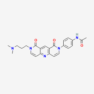 molecular formula C24H25N5O3 B5952848 N-(4-{8-[3-(dimethylamino)propyl]-1,9-dioxo-8,9-dihydropyrido[4,3-b][1,6]naphthyridin-2(1H)-yl}phenyl)acetamide 