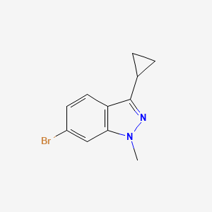 molecular formula C11H11BrN2 B595298 6-Bromo-3-cyclopropyl-1-methyl-1H-indazole CAS No. 1311197-86-0