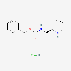 molecular formula C14H21ClN2O2 B595302 (R)-Benzyl (piperidin-2-ylmethyl)carbamate hydrochloride CAS No. 1217680-53-9