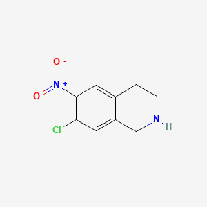 molecular formula C9H9ClN2O2 B595303 7-Chloro-6-nitro-1,2,3,4-tetrahydroisoquinoline CAS No. 1259326-51-6