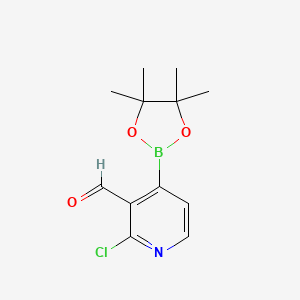 molecular formula C12H15BClNO3 B595308 2-Chloro-4-(4,4,5,5-tetramethyl-1,3,2-dioxaborolan-2-yl)nicotinaldehyde CAS No. 1310404-21-7