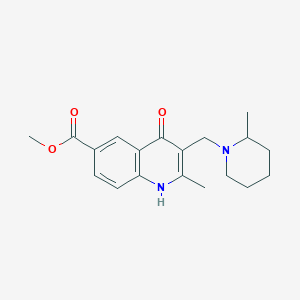 molecular formula C19H24N2O3 B5953100 methyl 4-hydroxy-2-methyl-3-[(2-methyl-1-piperidinyl)methyl]-6-quinolinecarboxylate 