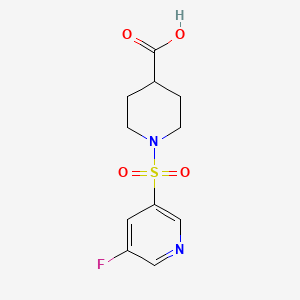 molecular formula C11H13FN2O4S B595312 1-(5-Fluoropyridin-3-ylsulfonyl)piperidine-4-carboxylic acid CAS No. 1305258-14-3
