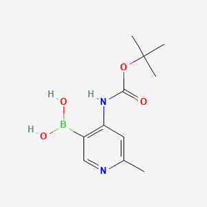 molecular formula C11H17BN2O4 B595316 (4-((tert-Butoxycarbonyl)amino)-6-methylpyridin-3-yl)boronic acid CAS No. 1310384-83-8