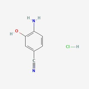 molecular formula C7H7ClN2O B595318 4-Amino-3-hydroxybenzonitrile hydrochloride CAS No. 1332605-83-0