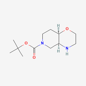 molecular formula C12H22N2O3 B595320 (4aS,8aR)-tert-butyl hexahydro-2H-pyrido[4,3-b][1,4]oxazine-6(7H)-carboxylate CAS No. 1246650-98-5