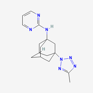 molecular formula C16H21N7 B5953213 N-[3-(5-methyl-2H-tetrazol-2-yl)-1-adamantyl]-2-pyrimidinamine 