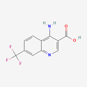 molecular formula C11H7F3N2O2 B595323 4-Amino-7-(trifluoromethyl)quinoline-3-carboxylic acid CAS No. 1210338-66-1