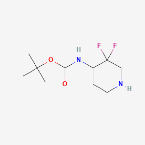 molecular formula C10H18F2N2O2 B595327 4-(Boc-amino)-3,3-difluoropiperidine CAS No. 1263180-22-8