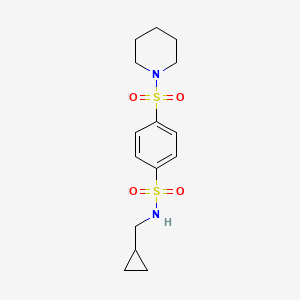 molecular formula C15H22N2O4S2 B5953299 N-(cyclopropylmethyl)-4-piperidin-1-ylsulfonylbenzenesulfonamide 