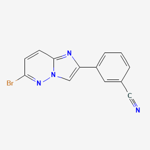 molecular formula C13H7BrN4 B595333 3-(6-Bromoimidazo[1,2-b]pyridazin-2-yl)benzonitrile CAS No. 1263284-55-4