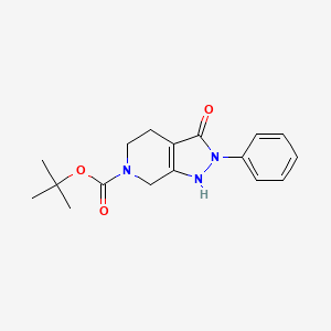 molecular formula C17H21N3O3 B595334 tert-Butyl 3-oxo-2-phenyl-2,3,4,5-tetrahydro-1H-pyrazolo[3,4-c]pyridine-6(7H)-carboxylate CAS No. 1215230-27-5