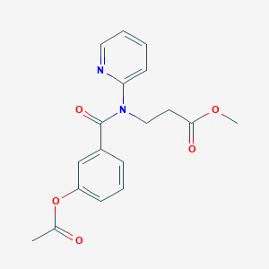 molecular formula C18H18N2O5 B5953347 methyl N-[3-(acetyloxy)benzoyl]-N-2-pyridinyl-beta-alaninate 