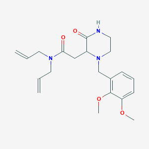 molecular formula C21H29N3O4 B5953379 N,N-diallyl-2-[1-(2,3-dimethoxybenzyl)-3-oxo-2-piperazinyl]acetamide 
