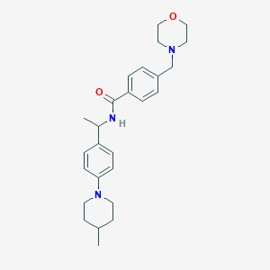 molecular formula C26H35N3O2 B5953537 N-{1-[4-(4-methyl-1-piperidinyl)phenyl]ethyl}-4-(4-morpholinylmethyl)benzamide 