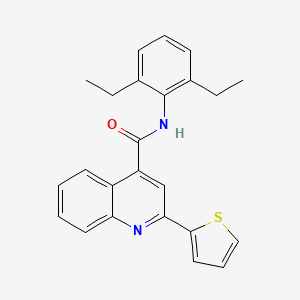 molecular formula C24H22N2OS B5953555 N-(2,6-diethylphenyl)-2-(thiophen-2-yl)quinoline-4-carboxamide 