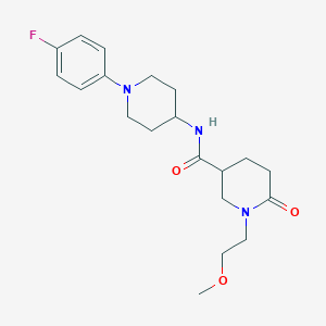 molecular formula C20H28FN3O3 B5953559 N-[1-(4-fluorophenyl)-4-piperidinyl]-1-(2-methoxyethyl)-6-oxo-3-piperidinecarboxamide 
