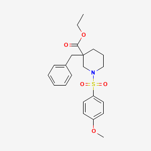molecular formula C22H27NO5S B5953593 ethyl 3-benzyl-1-[(4-methoxyphenyl)sulfonyl]-3-piperidinecarboxylate 