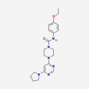 molecular formula C21H28N6O2 B5953634 N-(4-ethoxyphenyl)-4-[6-(1-pyrrolidinyl)-4-pyrimidinyl]-1-piperazinecarboxamide 