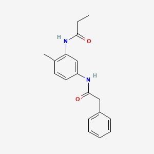 molecular formula C18H20N2O2 B5953652 N-{2-methyl-5-[(phenylacetyl)amino]phenyl}propanamide 