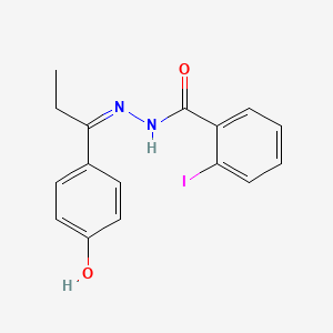 molecular formula C16H15IN2O2 B5953681 N-[(Z)-1-(4-hydroxyphenyl)propylideneamino]-2-iodobenzamide 