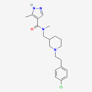 molecular formula C20H27ClN4O B5953750 N-({1-[2-(4-chlorophenyl)ethyl]-3-piperidinyl}methyl)-N,3-dimethyl-1H-pyrazole-4-carboxamide 
