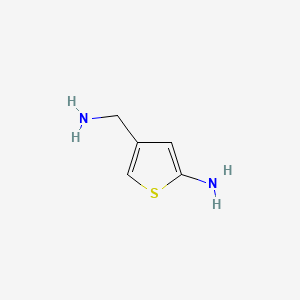 molecular formula C5H8N2S B595378 3-Thiophenemethanamine, 5-amino- CAS No. 197893-34-8