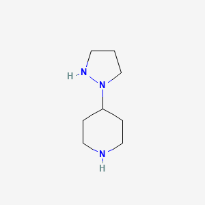 molecular formula C8H17N3 B595387 4-(Pyrazolidin-1-yl)piperidine CAS No. 1268520-65-5