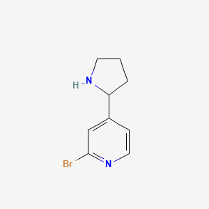 molecular formula C9H11BrN2 B595388 2-Bromo-4-(pyrrolidin-2-YL)pyridine CAS No. 1260665-46-0