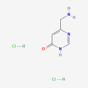 molecular formula C5H9Cl2N3O B595392 6-(Aminomethyl)-4-pyrimidinol dihydrochloride CAS No. 1269054-56-9