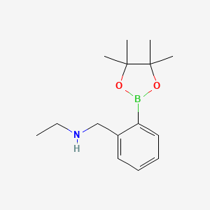 molecular formula C15H24BNO2 B595396 N-(2-(4,4,5,5-四甲基-1,3,2-二氧杂硼环烷-2-基)苄基)乙胺 CAS No. 1218791-16-2