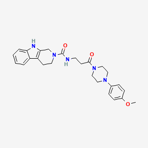 molecular formula C26H31N5O3 B5953983 N-{3-[4-(4-methoxyphenyl)piperazin-1-yl]-3-oxopropyl}-1,3,4,9-tetrahydro-2H-beta-carboline-2-carboxamide 
