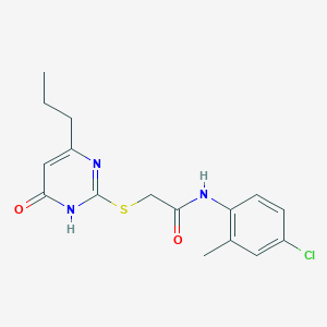 molecular formula C16H18ClN3O2S B5954020 N-(4-chloro-2-methylphenyl)-2-[(4-hydroxy-6-propylpyrimidin-2-yl)sulfanyl]acetamide 