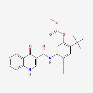 2,4-Di-tert-butyl-5-(4-oxo-1,4-dihydroquinoline-3-carboxamido)phenyl methyl carbonate