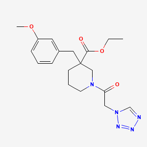 molecular formula C19H25N5O4 B5954233 ethyl 3-(3-methoxybenzyl)-1-(1H-tetrazol-1-ylacetyl)-3-piperidinecarboxylate 