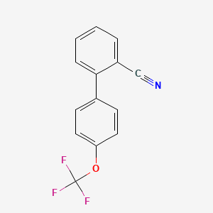 molecular formula C14H8F3NO B595425 2-[4-(Trifluoromethoxy)phenyl]benzonitrile CAS No. 1365271-76-6