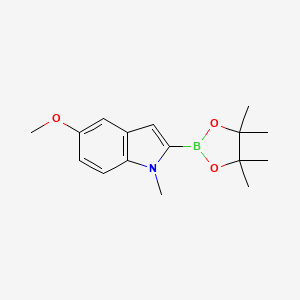 molecular formula C16H22BNO3 B595433 5-Methoxy-1-methyl-2-(4,4,5,5-tetramethyl-1,3,2-dioxaborolan-2-YL)-1H-indole CAS No. 1256360-41-4