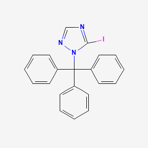 molecular formula C21H16IN3 B595438 5-Iodo-1-(triphenylmethyl)-1H-1,2,4-triazole CAS No. 151899-61-5