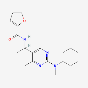 molecular formula C19H26N4O2 B5954392 N-[1-[2-[cyclohexyl(methyl)amino]-4-methylpyrimidin-5-yl]ethyl]furan-2-carboxamide 