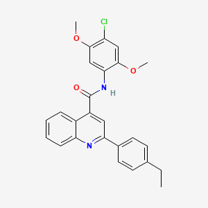 molecular formula C26H23ClN2O3 B5954413 N-(4-chloro-2,5-dimethoxyphenyl)-2-(4-ethylphenyl)-4-quinolinecarboxamide 