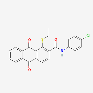 molecular formula C23H16ClNO3S B5954458 N-(4-chlorophenyl)-1-(ethylsulfanyl)-9,10-dioxo-9,10-dihydroanthracene-2-carboxamide 