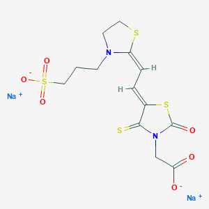 molecular formula C13H14N2Na2O6S4 B5954642 disodium (2-oxo-5-{2-[3-(3-sulfonatopropyl)-1,3-thiazolidin-2-ylidene]ethylidene}-4-thioxo-1,3-thiazolidin-3-yl)acetate 