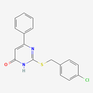 molecular formula C17H13ClN2OS B5954654 2-[(4-chlorobenzyl)thio]-6-phenyl-4(3H)-pyrimidinone 