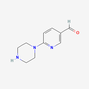 molecular formula C10H13N3O B595474 6-(Piperazin-1-yl)nicotinaldehyde CAS No. 1225065-40-6