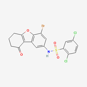molecular formula C18H12BrCl2NO4S B5954759 N-(4-bromo-9-oxo-6,7,8,9-tetrahydrodibenzo[b,d]furan-2-yl)-2,5-dichlorobenzenesulfonamide 